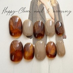 ネイルチップ  ゴールドフレンチのべっ甲ネイル 結婚式 ブライダルネイル　成人式ネイル