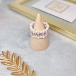 【pote ring👌🏻】 ホワイト × ピンク　パールリング　ビーズリング