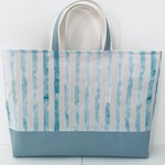 ♦くすみカラー・ストライプ 💎　レッスンバッグ　男の子/サイズオーダー/ ブルー/入園入学セット