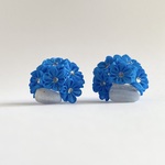 ブルーレースアゲートとお花のピアス