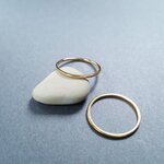 [1pcs] オール ステンレス デザイン 華奢 リング 約11号~約12号 ~シンプル~  ゴールド サージカルステンレス 24KGP イオンメッキ 金属アレルギー対応