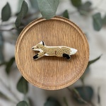 《animaux・ビーズ刺繍》走る!!キツネブローチ▶︎ゴールド《受注生産》