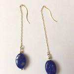 ラピスラズリのオーバルピアス
