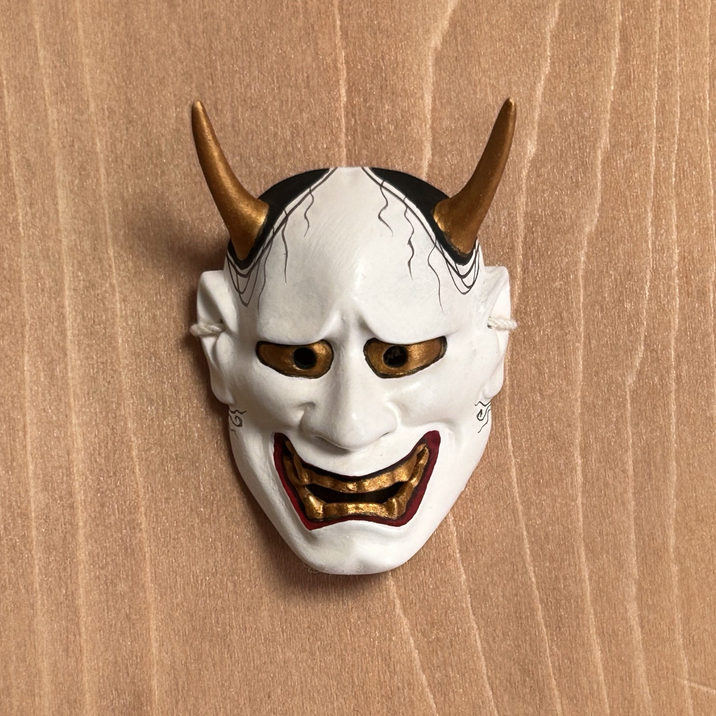 神楽面 伝統的なデザインミニ 神楽面、天狐（桐制） - HIROMITSU'S GALLERY | minne byGMO