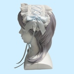 【一点物】 ヘッドドレス 白×水色 ロリィタ 天使界隈 水色界隈 ハンドメイド