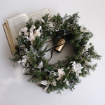 《人気のフルリース》2024 ホワイトベルリース・プリザーブドで数年飾れる耐久性/プレゼント/インテリア/ホワイト/大きめ/ドライフラワー