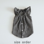 [犬服] size order  チワワ　　　　　　　　　　　　　冬の ヘリンボーン生地 キャミソール ワンピース 背中開き バックオープン　