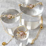 ネックレス レジン 花 フラワー ゴールド 調節可能 ビーズ チェーン クリスマス ラッピング 金属アレルギー対応 ニッケルフリー