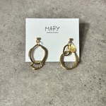 ダブルリング　シンプル　ゴールド　ピアス　イヤリング　アクセサリー　カジュアル　上品　おしゃれ　高見え　オフィス　入園 卒園　入学 卒業　式典 セレモニー　フォーマル 母の日ギフト金アレ金属アレルギー