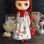 ピッパとペレの庭❄️acufactum  【マキシ丈スカート 】　　　　　ネオブライス　リカちゃん　6分の1ドール  クリスマスドイツ生地