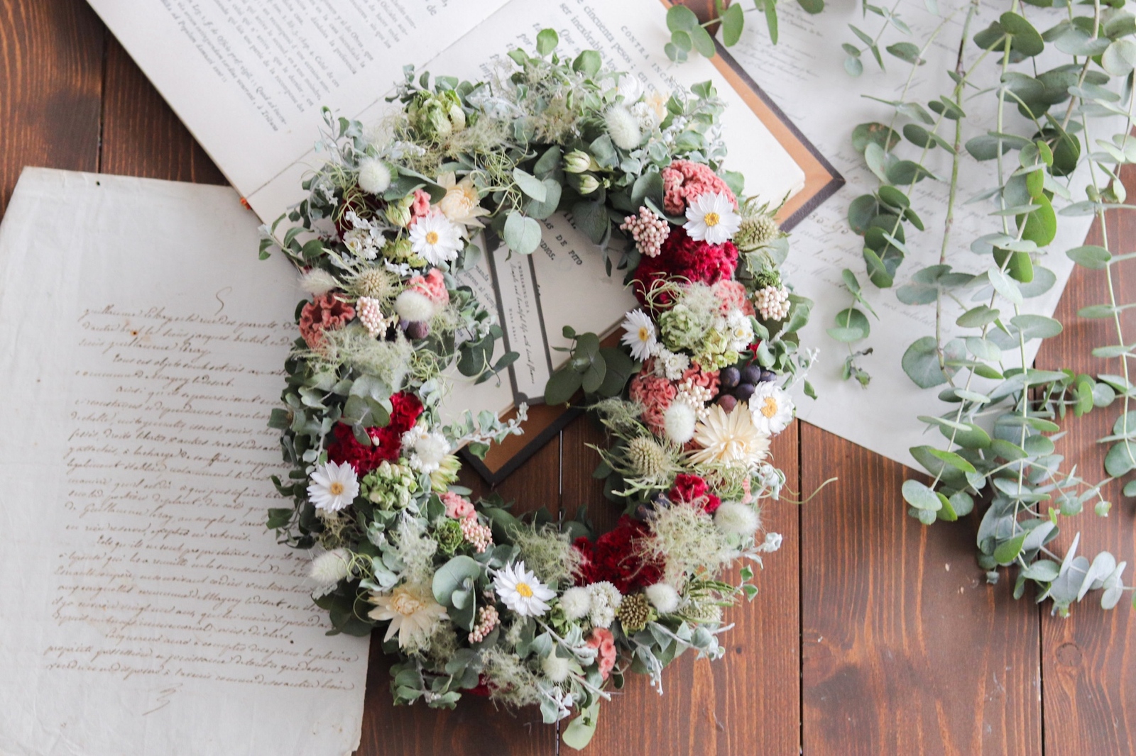 ハーフリース◇スモークツリー◇クリスマスローズ クリスマス