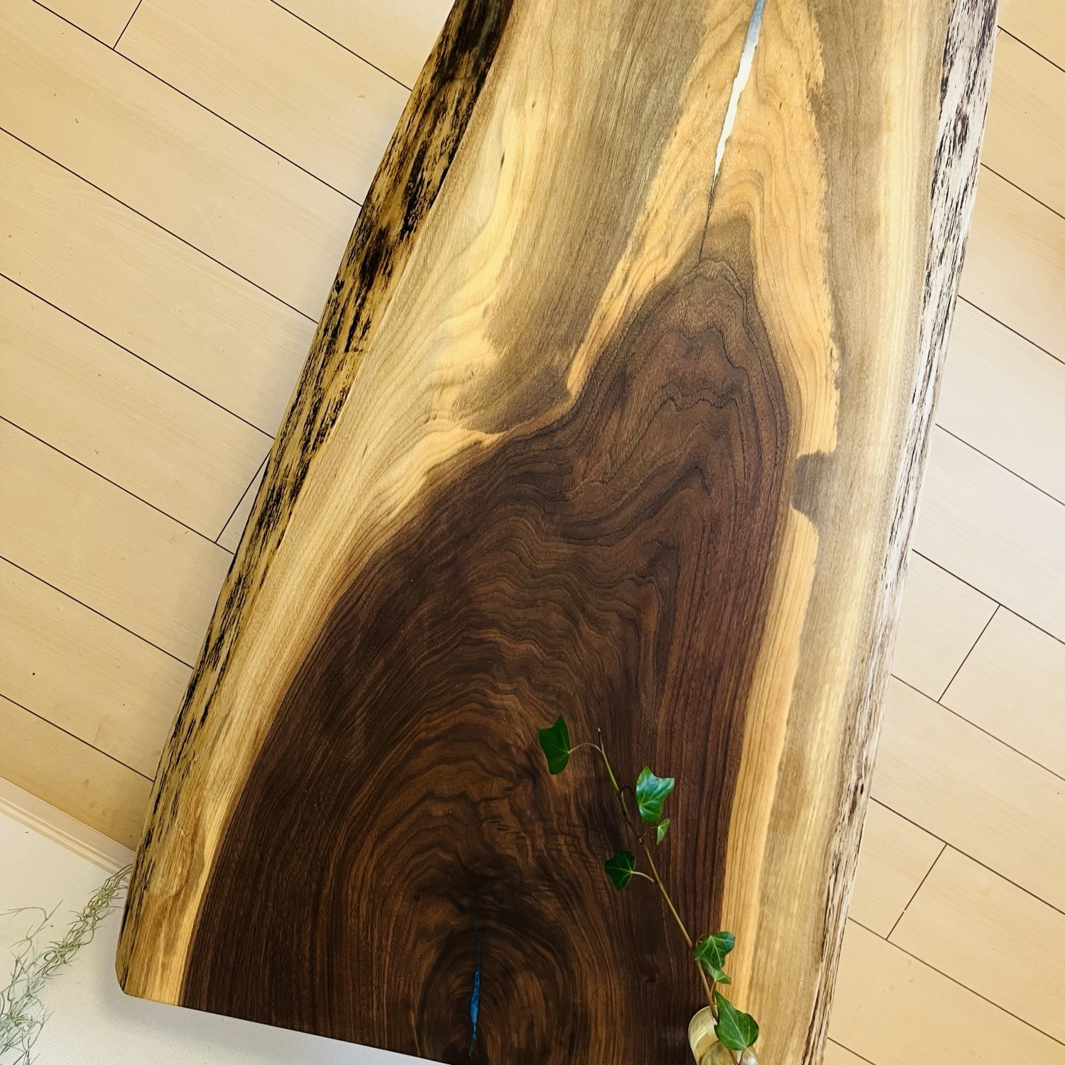 レジンテーブル リバーテーブル 栃 ローテーブル 一枚板テーブル