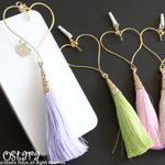 Hammered Heart&Tassel Phone Charm-L size-