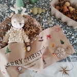 【早割&即納】華やか⌇クリスマスタペストリー🎄🧸新作　ブラウン　ポストカード付き