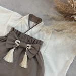 baby hakama　ivory × smoky brown ベビー袴 お食い初め 初節句