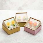 花のピアス  つばき(薄紅) つばき(白) 水仙(黄)