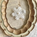 【(1つ)雪の結晶 クリップ】パール　プリンセス　刺繍 ヘアピン ヘアクリップ ベビー　キッズ　レース　誕生日　発表会　バースデー　ドレス   ヘアアクセサリー スノー　雪　クリスマス　スノー