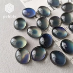 【4pcs】サーモガラス カボション オーバル ブラック CB-023