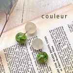 ［ピアス］グリーンアパタイト×シーグラス