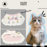 【冬セール♪12％OFF】現品限り 即発 白地小花柄犬用ビブ猫用ビブ♡わんちゃんねこちゃんバンダナ｜犬用バンダナ｜猫バンダナ｜猫スタイ｜犬スタイ｜よだれかけ　ビブ