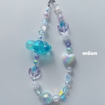 ☁️☪︎*｡꙳ムーンスターストラップ ビーズアクセサリー ビーズストラップ アクセサリー iPhoneケース iPhoneストラップ 七夕 ハンドストラップ