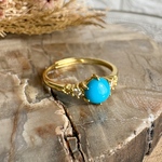 *s925スリーピングビューティーターコイズラウンドリング127