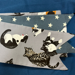 半幅帯　羽付きリバーシブル　猫柄✖️スター柄