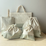 ☆入園入学グッズ☆　ハンドメイド5点セット　アイボリー×ダスティミント