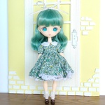 グリーンの小花柄ワンピセット[ニアハルモニアサイズ]