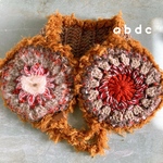 グラニースタイルのもけもけフワフワ耳あて　イヤーマフ　レッドブラウン