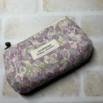 底角丸ファスナーポーチ　ミニポーチ　ナチュラルフラワー
