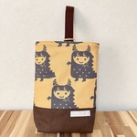 再販/上靴入れ(幼児用)☆27×23マチ6cm 【男の子とかいじゅう柄】 ★UY.56｜通園通学用のかわいい巾着袋や入園オーダーHoshizora☆ほしぞら