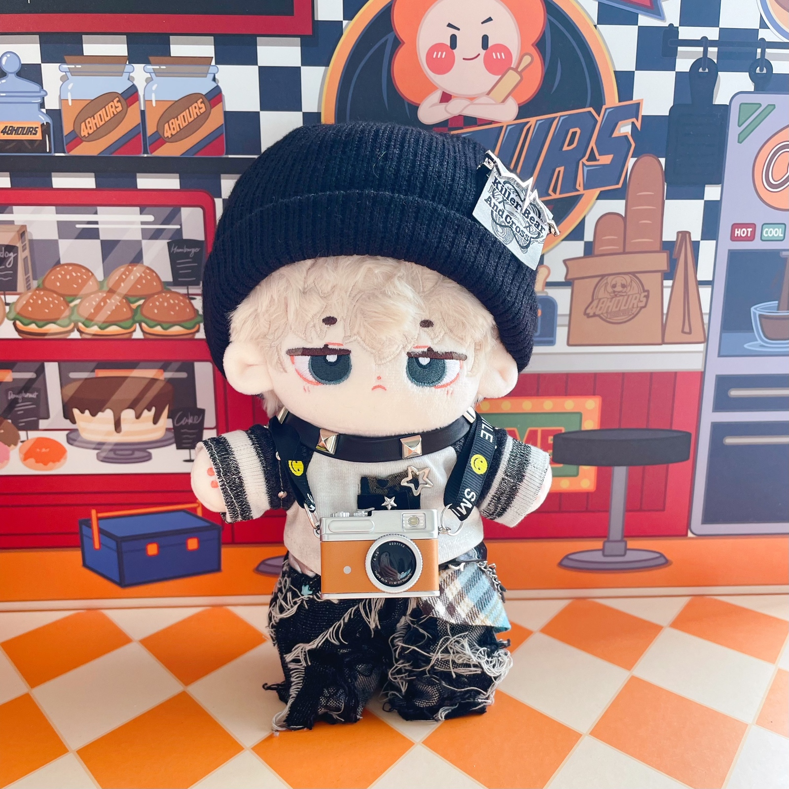 E26　ぬい服　ぬいぐるみ服　ハンドメイド 20cmぬいぐるみ用 着せ替えぬい服 ぬい服 ロックバンド 6点セット