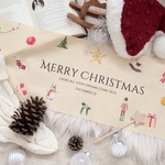 華やか⌇クリスマスタペストリー🎄🧸新作　ベージュ　即納　ポストカード付き