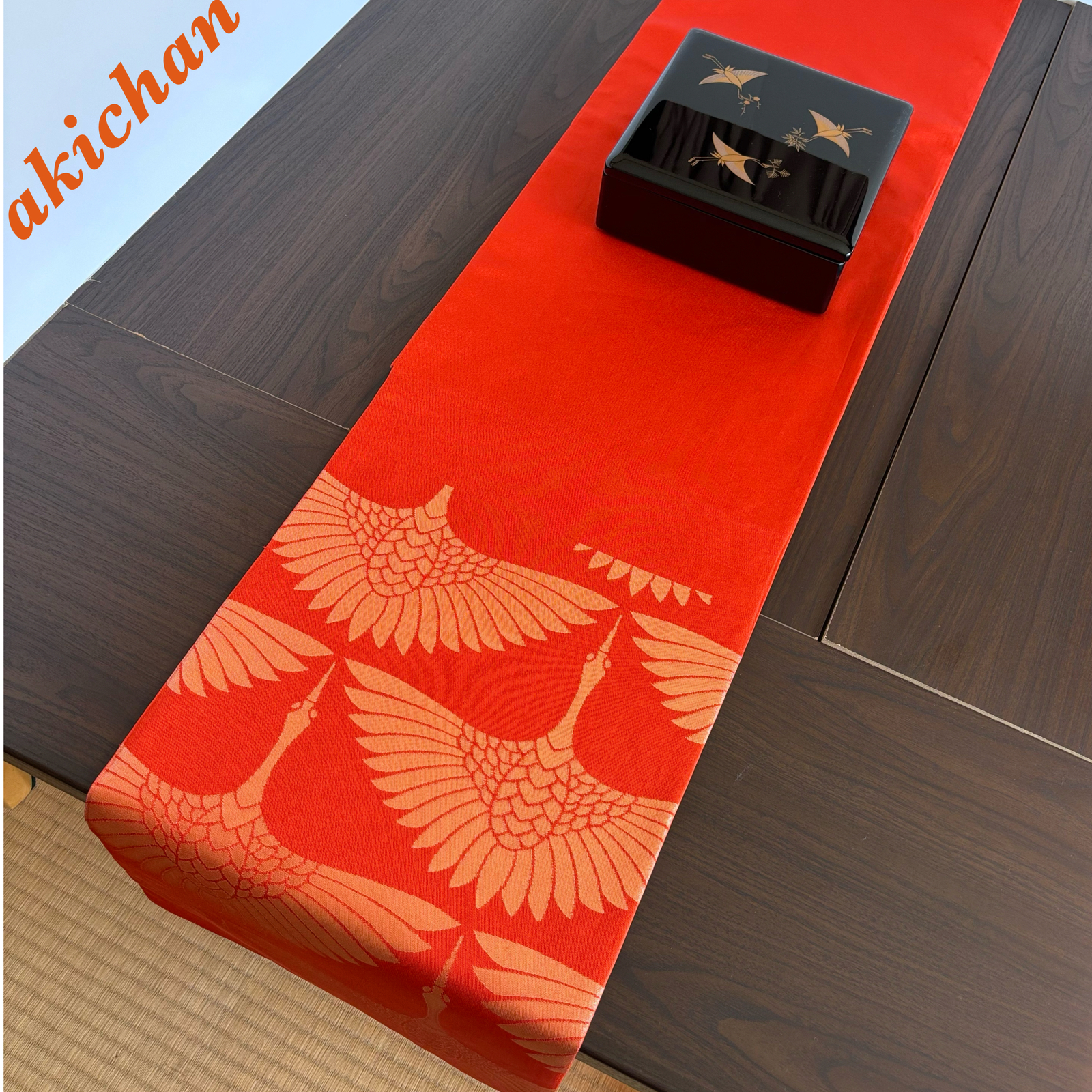 👘正絹 佐賀錦❣️帯 タペストリー 兼 テーブルセンター 中