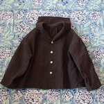 天日リネン　セーラーカラー　開衿シャツ　*ネイビー*　80～110サイズ