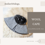 WOOL CAPE［Grey✕Black Mサイズ］