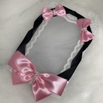 硬質ケース デコ B7  リボン パール レース 