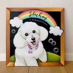 ペットの似顔絵チョークアート