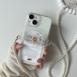 スマホクリップ　背面クリップ　ショルダークリップ　スマホケース　韓国　クリア　お花　スマホショルダー　はさむだけ