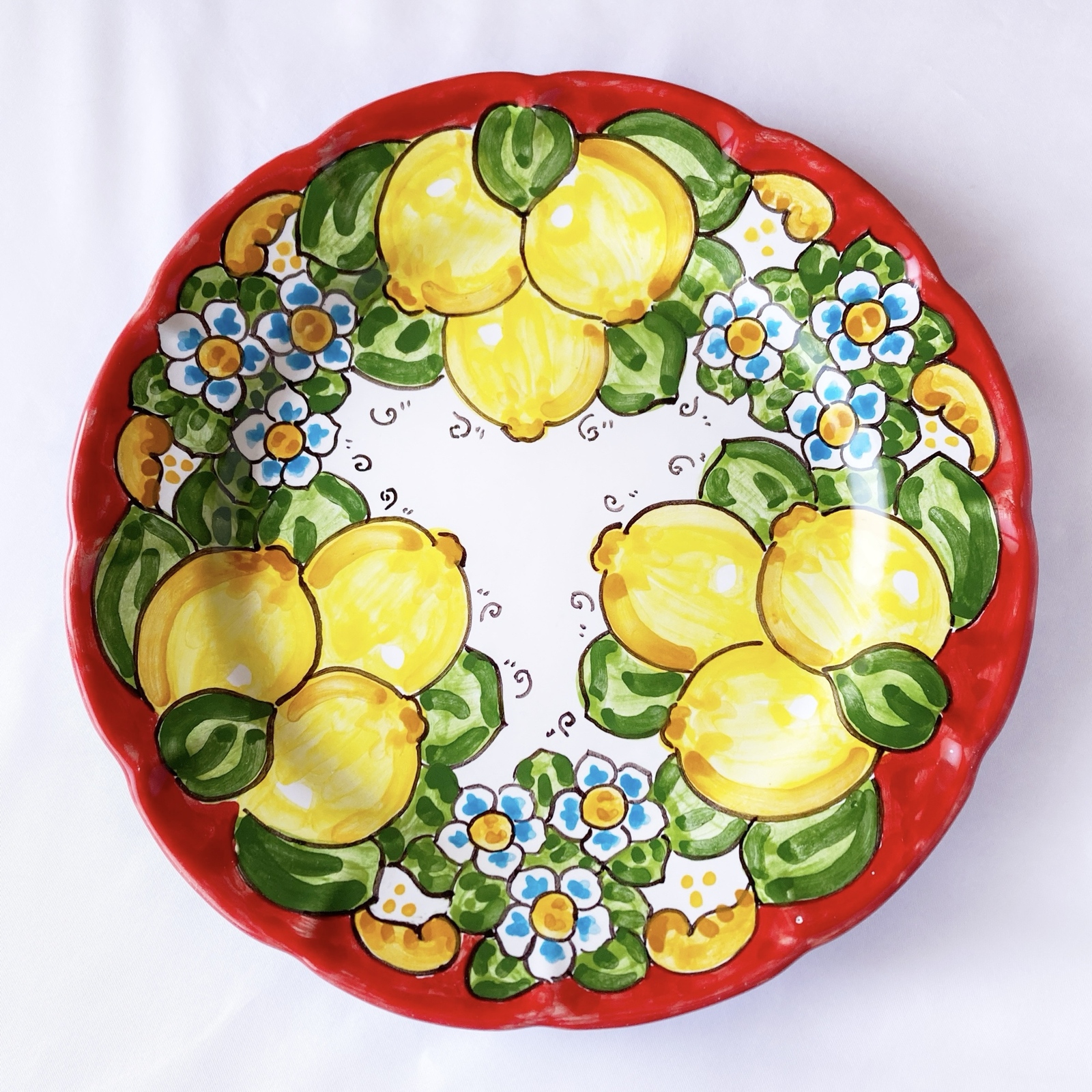 オーバル皿 26cm OVL015 マヨリカ焼き イタリア陶器 青いお皿