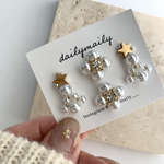 11/30 21:00-再販❣️2024🎄Christmas & New year set✨　dailymaily パールピアス　パールイヤリング　クリスマスアクセサリー　大人アクセサリー