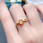 〖citrine〗天然 シトリン レモンイエロー 指輪 リング シルバー925 レッド 天然石