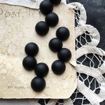 【2粒】42mm/マットブラック/雨粒のカボション