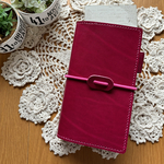 ご確認用　ナローサイズ　システム手帳　ルガトショルダー　アザレアピンク　クラウゼ　バイブル　手帳カバー　A5 ミニ6 M5 牛革　本革　レザー　ヌメ革　イタリアンレザー