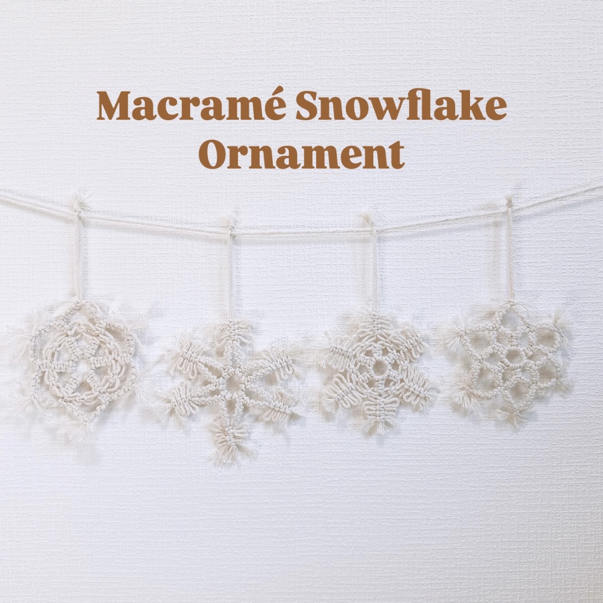 マクラメ☆クリスマス☆ガーランド(white) NO 417『流木・マクラメ