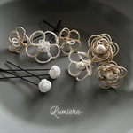 ◎ 小さな水引の髪飾り コットンパール ◇結婚式 卒業式 成人式 七五三 水引髪飾り 発表会 着物 ヘアピン ヘアアレンジ　前撮り 水引き ヘアピン 袴 振袖 和装髪飾り