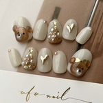 bear & Christmas tree nail  ぷっくりクマさんのクリスマスネイル