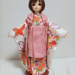 【送料無料】SDM  40cmドール　着物　被布　桃絞り