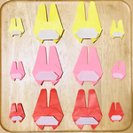 折り紙     名札や目印、ワンポイントに♪赤  ピンク 黄色のネームプレート